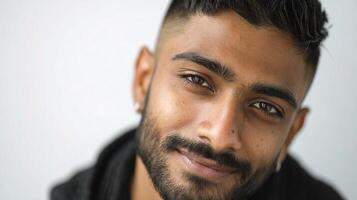 A man with a beard and a black jacket photo