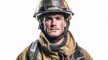 A man in a fireman's uniform photo