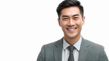 A smiling asian man in a suit photo