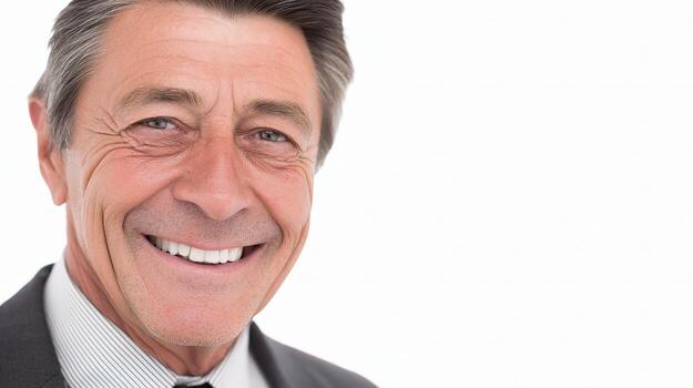 A close up of a smiling man in a suit photo
