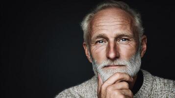 An older man with a beard and a white beard photo