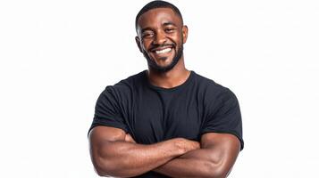 A man with a black shirt and a smile photo