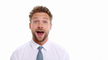 A man with a surprised expression on his face photo