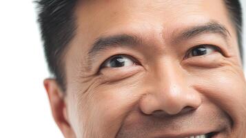 A man smiling with a toothbrush in his mouth photo