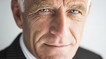An older man with a blue eye photo