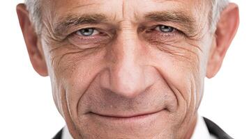 A close up of a man with a serious face photo