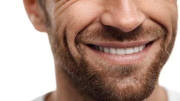 A man with a beard and white teeth photo