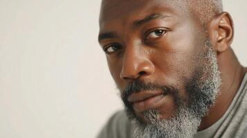 A man with a beard and grey hair photo