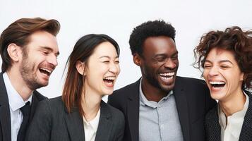 Five business people laughing together photo