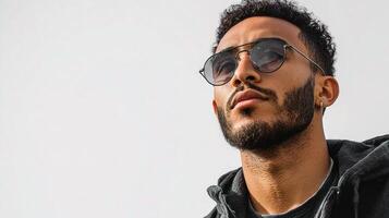 A man with a beard and sunglasses on photo