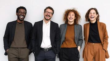 Five people in business attire standing together photo
