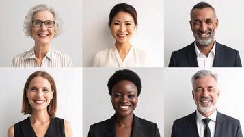 A collage of different people wearing business attire photo