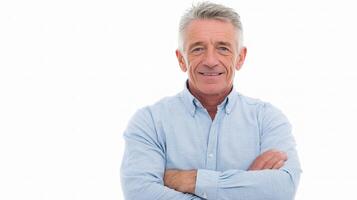 An older man with his arms crossed photo