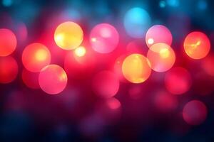 Mesmerizing Abstract Bokeh Lights - Vibrant Red and Yellow Colorful Background for Design photo