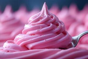 Pink Whipped Cream with Sparkles for Dessert Design and Confectionery Art photo