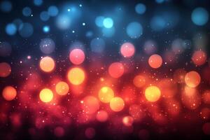 Vibrant Abstract Bokeh Background with Red and Blue Lights for Mood Enhancement and Design photo