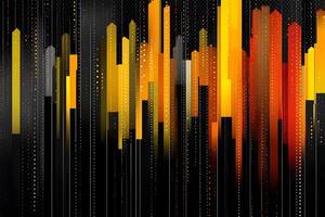 Abstract Urban Skyline with Vertical Line Patterns in Warm Tones photo