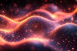 Abstract Glittering Waveforms Sparkling Lights for Modern Background Design photo