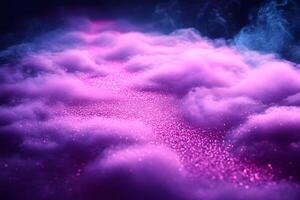 Dreamy Abstract Pink and Purple Clouds with Glittering Sparkles for Creative Design and Background photo