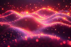 Abstract Glowing Digital Wave Pattern for Technology Design and Backgrounds photo