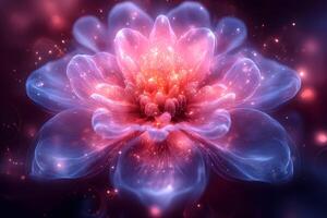Mystical Glow of a Translucent Flower in Abstract Magical Setting photo