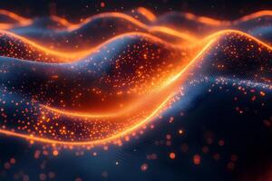 Futuristic Abstract Waves with Glowing Particles for Digital Design and Technology Projects photo