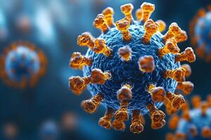 Microscopic View of a Virus with Detailed Structure for Scientific and Educational Use photo