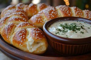 Soft Pretzels with Cheese Dip for Snacking and Entertaining photo