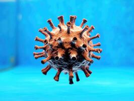 Detailed depiction of a virus structure in a scientific setting photo