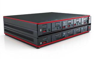 Advanced computing unit showcased with modern design features photo