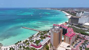 Famous Palm Beach in Noord Oranjestad in Aruba.. Famous Scenery. video