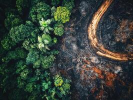 Forest clearing shows deforestation impact on ecosystem health photo