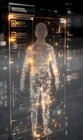 Digital Human Hologram Interface Visualization of Emerging Technology Future photo