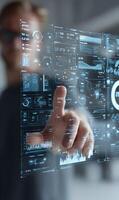 Innovating data visualization with interactive touch panel for future technology progress photo