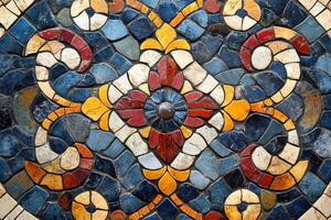 Colorful mosaic pattern creating a stunning visual display photo
