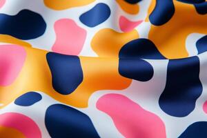Smooth colorful abstract satin fabric forming gentle waves photo