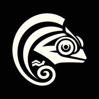 A chameleon head with a spiral pattern on it vector