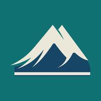 A mountain icon on a blue background vector
