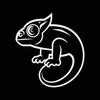 A chamelon lizard on a black background vector