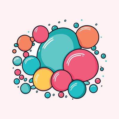 Colorful bubbles on a light background