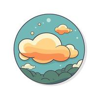 Clouds and trees in the sky with a blue sky background vector