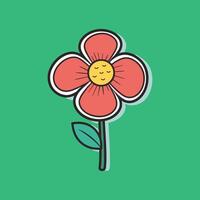 A flower with a smiley face on it vector