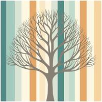 A tree with no leaves on a striped background vector