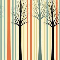 A striped background with trees and stripes vector