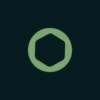 Eco logo with green leaf and water drop, nature hydration design, circular budge, round circle frame element vector