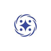Swirl Cyclone Logo with Diamond and dots for Tech Innovation Branding, Futuristic laundry cleaning and maintenance Design vector