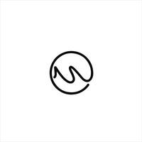 Simple Line Drawing of a Wave Encased in a Circle, Representing Water, Flow, and Minimalism vector
