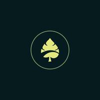 Abstract Leaf and Curved Line Inside a Circle, Representing Nature, Growth, and Organic Concepts, vector
