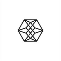 Hexagonal AI Logo with Interconnected Lines for Tech Branding, Geometric Network Design vector