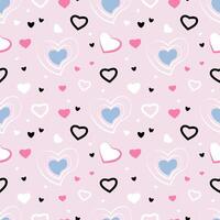 Seamless pattern with hearts on a pink background vector